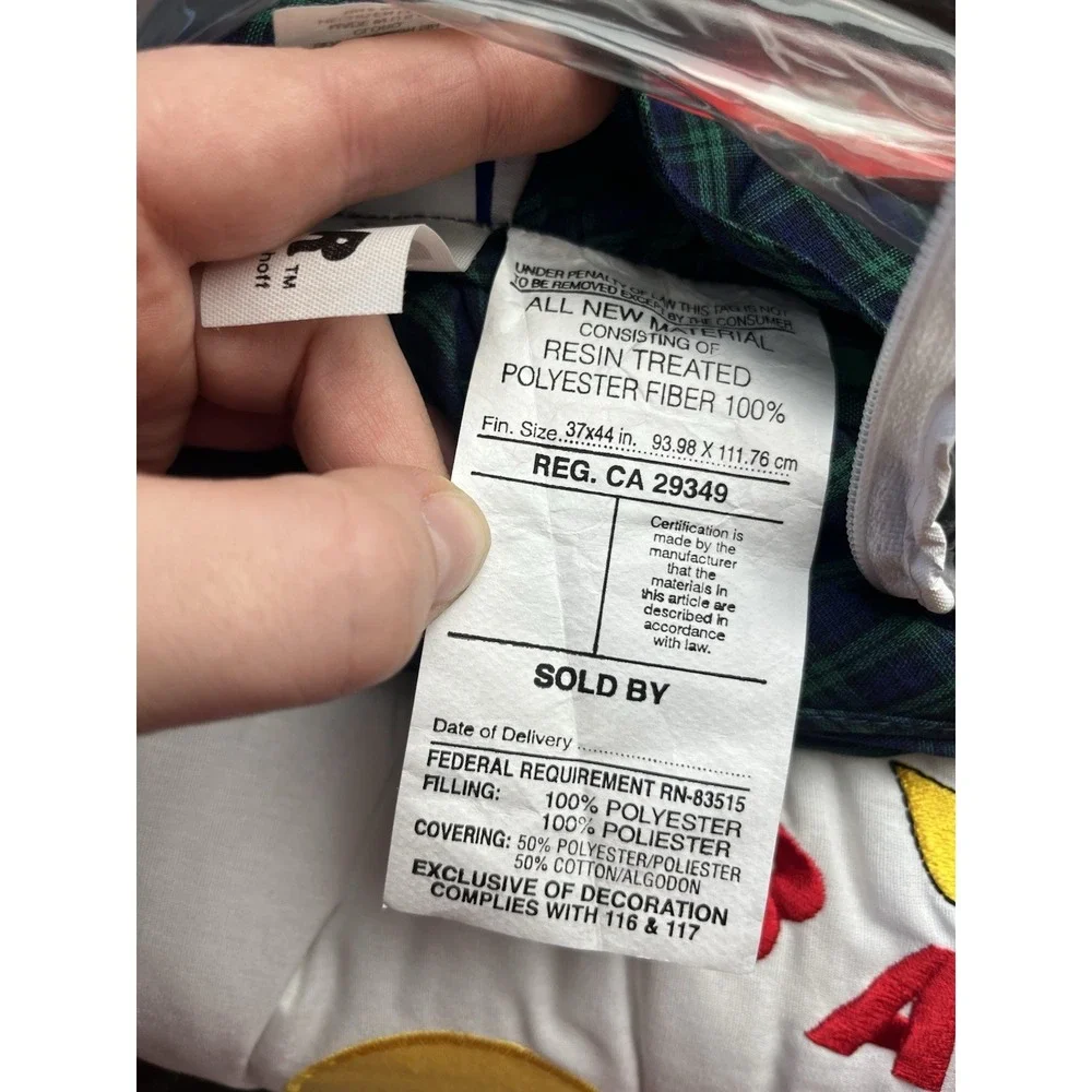 Vintage Noel Joanna 1994 Barbar Elehpant Quilted Crib Comforter 37